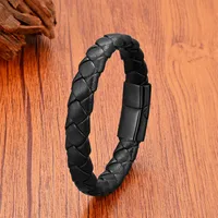 Simple Style Classic Style Geometric 316 Stainless Steel  Leather Rope Men's Bracelets main image 8