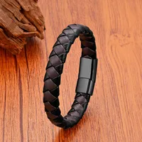 Simple Style Classic Style Geometric 316 Stainless Steel  Leather Rope Men's Bracelets main image 6