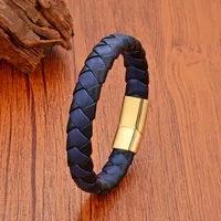 Simple Style Classic Style Geometric 316 Stainless Steel  Leather Rope Men's Bracelets main image 1