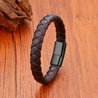 Simple Style Classic Style Geometric 316 Stainless Steel  Leather Rope Men's Bracelets main image 7