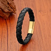 Simple Style Classic Style Geometric 316 Stainless Steel  Leather Rope Men's Bracelets main image 4