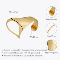 Brass 18K Gold Plated Plating Irregular Bangle main image 5