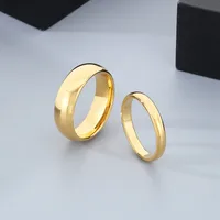 Casual Simple Style Streetwear Round Tungsten Steel 18K Gold Plated Couple Rings main image 5