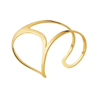 Brass 18K Gold Plated Plating Hollow Out Irregular Bangle main image 2