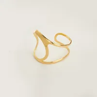 Brass 18K Gold Plated Plating Hollow Out Irregular Bangle main image 3