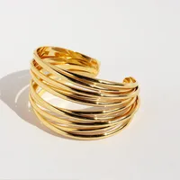 Brass Irregular Plating Geometric Waves Bangle main image 5