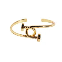 Brass Irregular Plating Geometric Nail Bangle main image 2