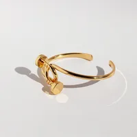 Brass Irregular Plating Geometric Nail Bangle main image 5