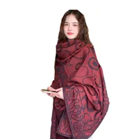 Women's Retro Ethnic Style Flower Imitation Cashmere Printing Scarf main image 4