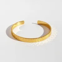 Brass 24K Gold Plated Geometric Bangle main image 3