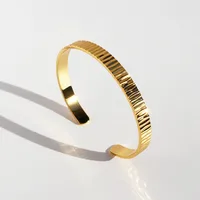 Brass 24K Gold Plated Geometric Bangle main image 1