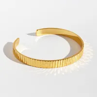 Brass 24K Gold Plated Geometric Bangle main image 4