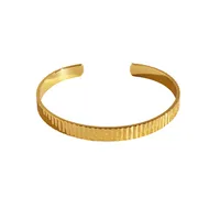 Brass 24K Gold Plated Geometric Bangle main image 5