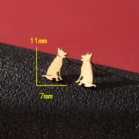 1 Pair Cute Simple Style Dog Polishing 304 Stainless Steel 18K Gold Plated Ear Studs main image 6