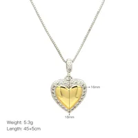 Copper Inlay Star Moon Heart Shape Zircon Pendant Necklace sku image 3