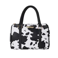 Women's Large Pu Leather Cow Pattern Streetwear Square Zipper Shoulder Bag Handbag Tote Bag main image 5