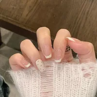 Wear Nail TikTok Popular Flash Blush Pure Desire Wind Bow Knot Nail Stickers Manicure Finished Detachable Nail Piece sku image 150