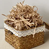 Straw Rattan Woven Box With Lid Birthday Gift Bamboo Blue Woven Basket Gift Box Handmade Wedding Gift Basket Woven Basket sku image 2