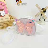 Girl'S Pu Leather Butterfly Vacation Square Zipper Shoulder Bag sku image 3