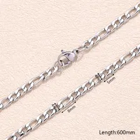 5 PCS/Package 304 Stainless Steel 18K Gold Plated Figaro Chain Polished Jewelry Accessories main image 7