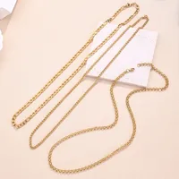 1 Set 304 Stainless Steel 18K Gold Plated Double Strip O-Shaped Chain Basket Chain Figaro Chain Polished Jewelry Accessories main image 1