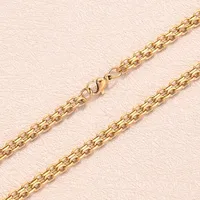 1 Set 304 Stainless Steel 18K Gold Plated Double Strip O-Shaped Chain Basket Chain Figaro Chain Polished Jewelry Accessories main image 5