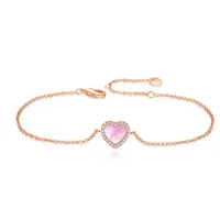 Shell Brass Rose Gold Plated White Gold Plated Inlay Heart Shape Shell Zircon Bracelets main image 4