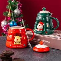 Christmas Cute Santa Claus Elk Ceramics Mug 1 Piece main image 1