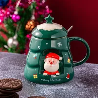 Christmas Cute Santa Claus Elk Ceramics Mug 1 Piece main image 4