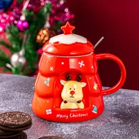 Christmas Cute Santa Claus Elk Ceramics Mug 1 Piece sku image 2