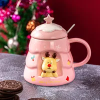 Christmas Cute Santa Claus Elk Ceramics Mug 1 Piece sku image 1