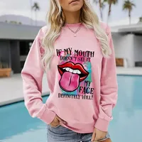 Hoodies & Sweatshirts Long Sleeve Printing Streetwear Mouth Letter main image 3