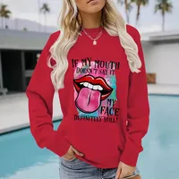 Hoodies & Sweatshirts Long Sleeve Printing Streetwear Mouth Letter main image 4