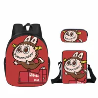 New Labubu Labubu Pupils' Schoolbags Children's Cartoon Peripheral Messenger Bag Single-layer Pencil Case Wholesale main image 2