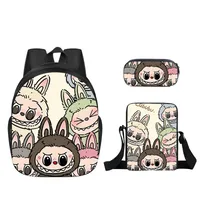 New Labubu Labubu Pupils' Schoolbags Children's Cartoon Peripheral Messenger Bag Single-layer Pencil Case Wholesale main image 4