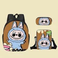 New Labubu Labubu Pupils' Schoolbags Children's Cartoon Peripheral Messenger Bag Single-layer Pencil Case Wholesale sku image 1