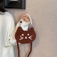 Girl'S Knit Animal Cute Semicircle Buckle Handbag Crossbody Bag main image 3