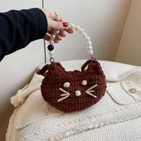 Girl'S Knit Animal Cute Semicircle Buckle Handbag Crossbody Bag sku image 1