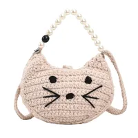 Girl'S Knit Animal Cute Semicircle Buckle Handbag Crossbody Bag main image 4