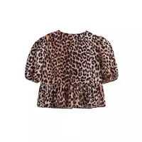 Women's Blouse Short Sleeve Blouses Printing Sexy Streetwear Leopard main image 3