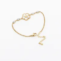 Basic Simple Style Flower 304 Stainless Steel Gold Plated Bracelets In Bulk main image 4