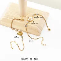 Basic Simple Style Flower 304 Stainless Steel Gold Plated Bracelets In Bulk main image 2