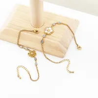 Basic Simple Style Flower 304 Stainless Steel Gold Plated Bracelets In Bulk main image 1