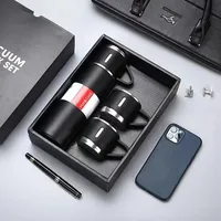 Business Gift Thermos Cup Set One Cup 3 Lid Gift Box Set Thermos Cup 304 Stainless Steel Water Cup Accompanying Gift sku image 1