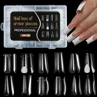 New Nail Nail Mold Mixed With 12 Paper-free Hand Extension Crystal Nail Transparent Nail Film 288pcs main image 1