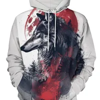 Men's Halloween Pattern Animal Casual Streetwear Long Sleeve Loose Hooded main image 2