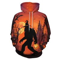 Men's Halloween Pattern Animal Casual Streetwear Long Sleeve Loose Hooded main image 4