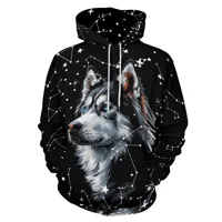 Men's Halloween Pattern Animal Casual Streetwear Long Sleeve Loose Hooded main image 1