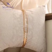 Elegant Xuping Simple Style Round Alloy Plating Inlay Artificial Diamond 18k Gold Plated Women's Bangle main image 4