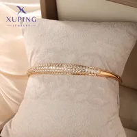 Elegant Xuping Simple Style Round Alloy Plating Inlay Artificial Diamond 18k Gold Plated Women's Bangle main image 2